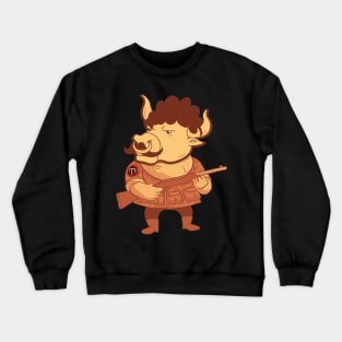 Zodiac bull rifle hunter funny brown Crewneck Sweatshirt